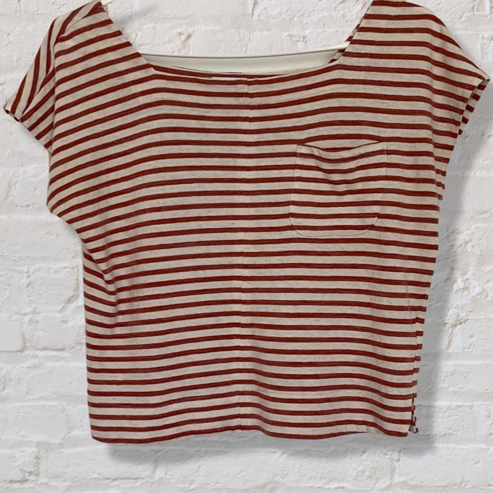 ❤️STEVEN ALAN Linen Blend striped tee